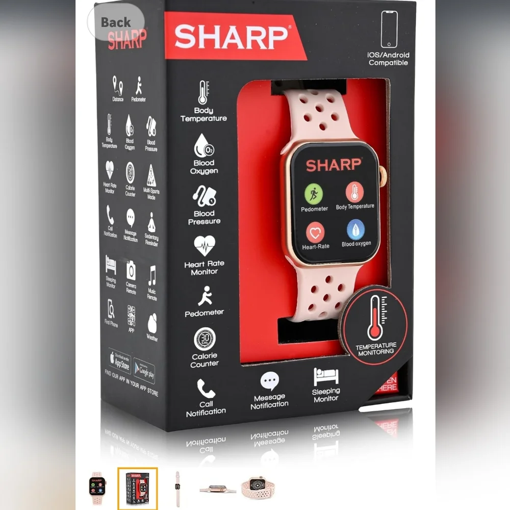 Sharp Accutime Watch Smartwatch with Rose Gold Band